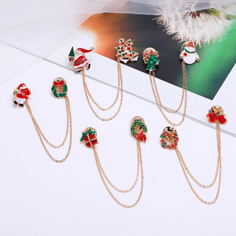 Reindeer Brooches Snowman Santa Claus Christmas Brooch Enamel Badges Xmas Pins Christmas Jewelry