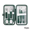 New Stainless Steel Nail Clipper Set Grooming Tool Set With Portable Case Manicure Art Tool Green Nails Cut