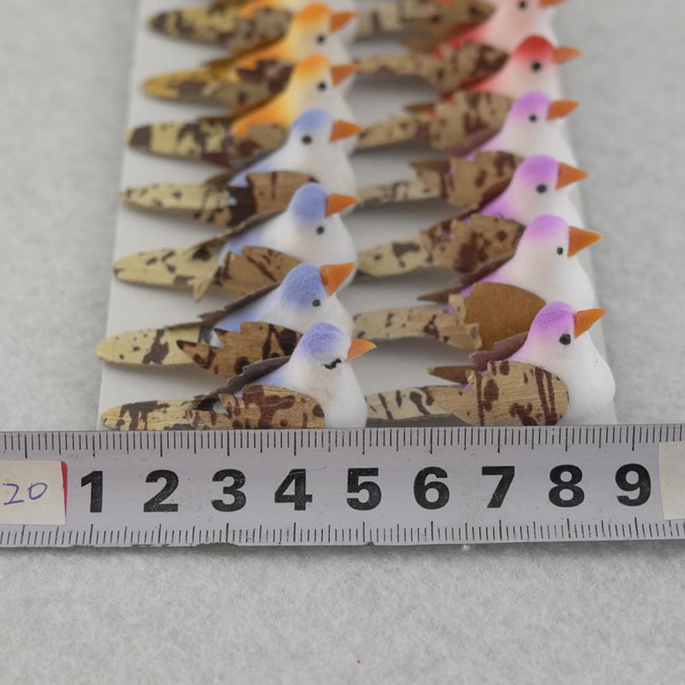 Искусственные птички для декора, 24 шт