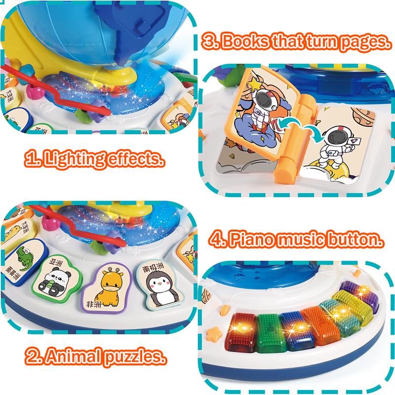 Globe Piano Music Instruments Educational Toys Storytelling World Animal Puzzles Matching Game Children Learning Toys