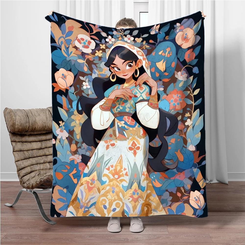 Beauty and The Beast Snow White Flannel Blanket Soft Warm Throw Blanket Blanket For Sofa Office Bed Office Camping Travelling