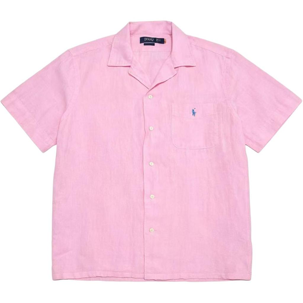 Polo Ralph Lauren SS26 Рубашка с коротким рукавом на одной пуговице с вышивкой логотипа Small Pony Классическая версия Мужские рубашки 710966421-006