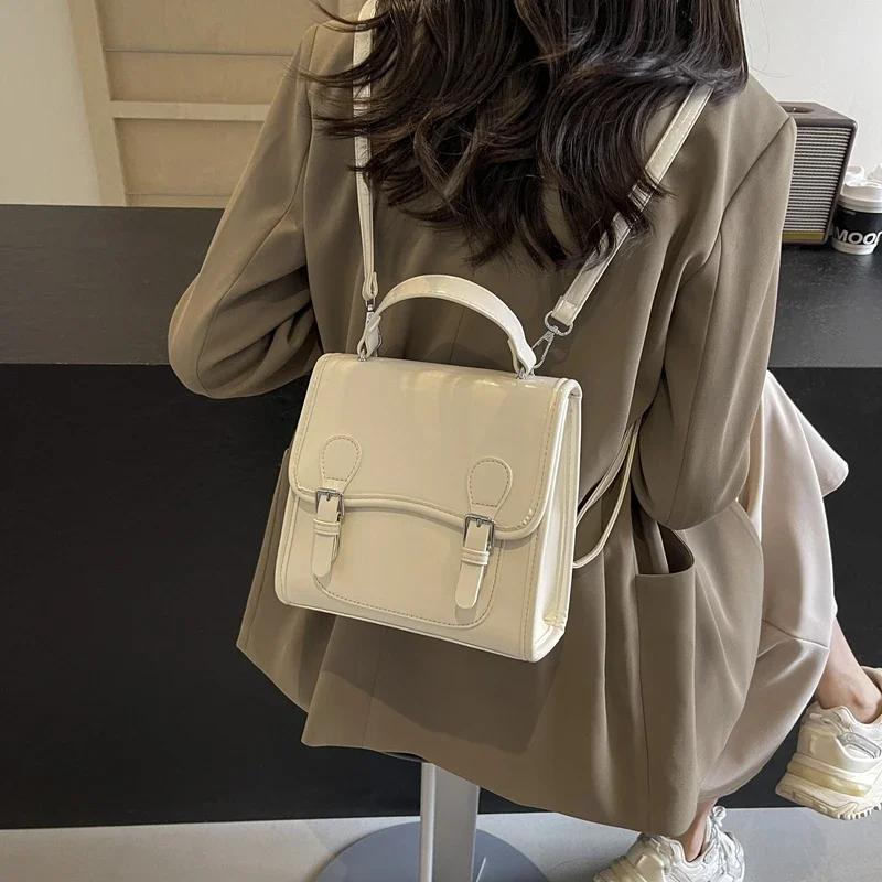 Backpacks with Solid Internal Compartment  Flap Pocket  High-quality Bags for Women  Fashion Interior  Zipper Pocket  PU Backpacks