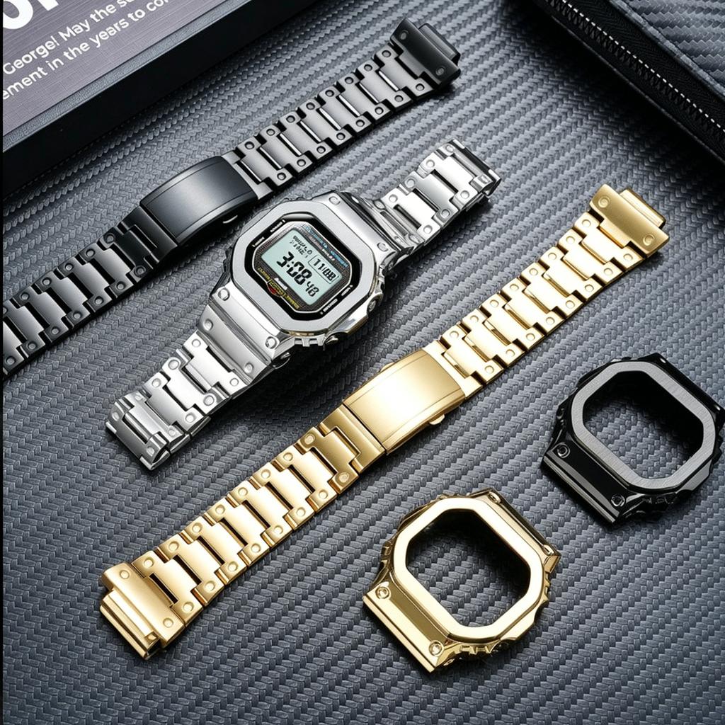 Новые аксессуары для модификации Casio Маленькие квадратные часы 3578 GW-BX5600 Металлический корпус Безель Ремешок из нержавеющей стали Мужские Черный/Золотой/Серебристый