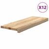 VidaXL Stair Treads 12pcs Untreated 70x30x2cm Solid Oak Wood 3282923