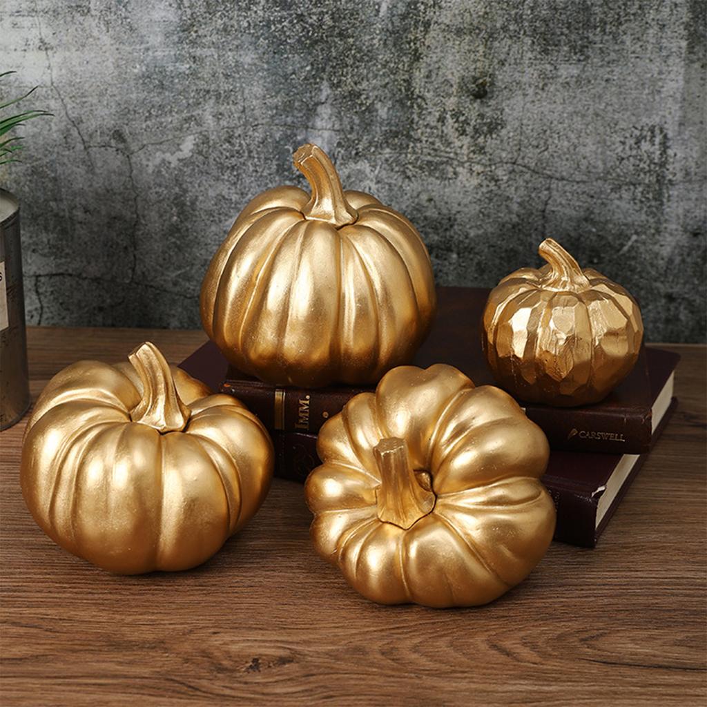 Pumpkin Autumn Decors Outdoor Gold Pumpkins Decorative Pumpkins Halloween Pumpkin Decors Artificial Pumpkins Fall Decors