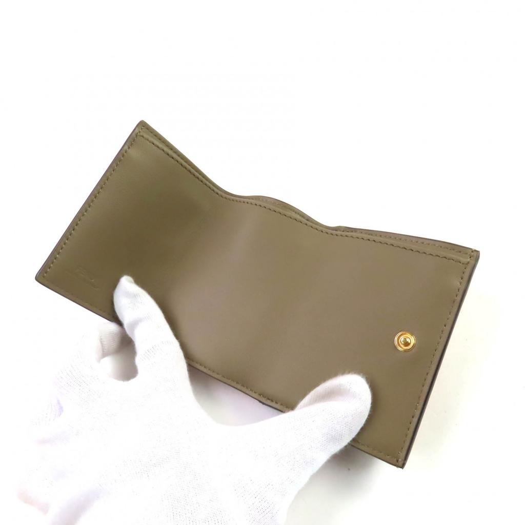 FENDI Tri-fold wallet Celeria Peekaboo Compact wallet pink leather Women 8M0426 Used