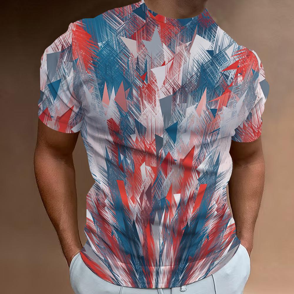 Цветная мужская футболка с круглым вырезом и принтом граффити, летняя повседневная мужская футболка для улицы, мужские топы с короткими рукавами, футболки