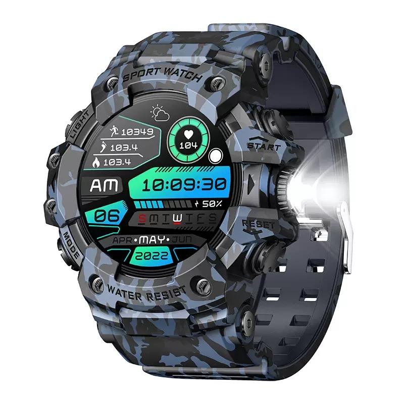 Умные часы для занятий спортом на открытом воздухе, часы с компасом и фонариком, Bluetooth-звонок, мониторинг сердечного ритма, водонепроницаемые часы для мужчин