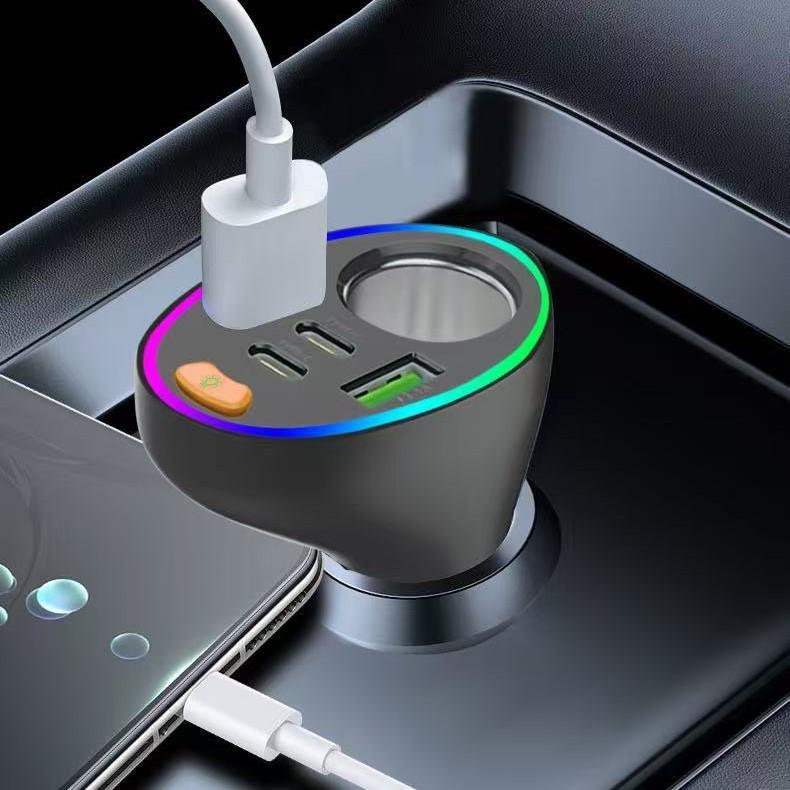 Умное USB-автомобильное зарядное устройство с цифровым дисплеем и подсветкой