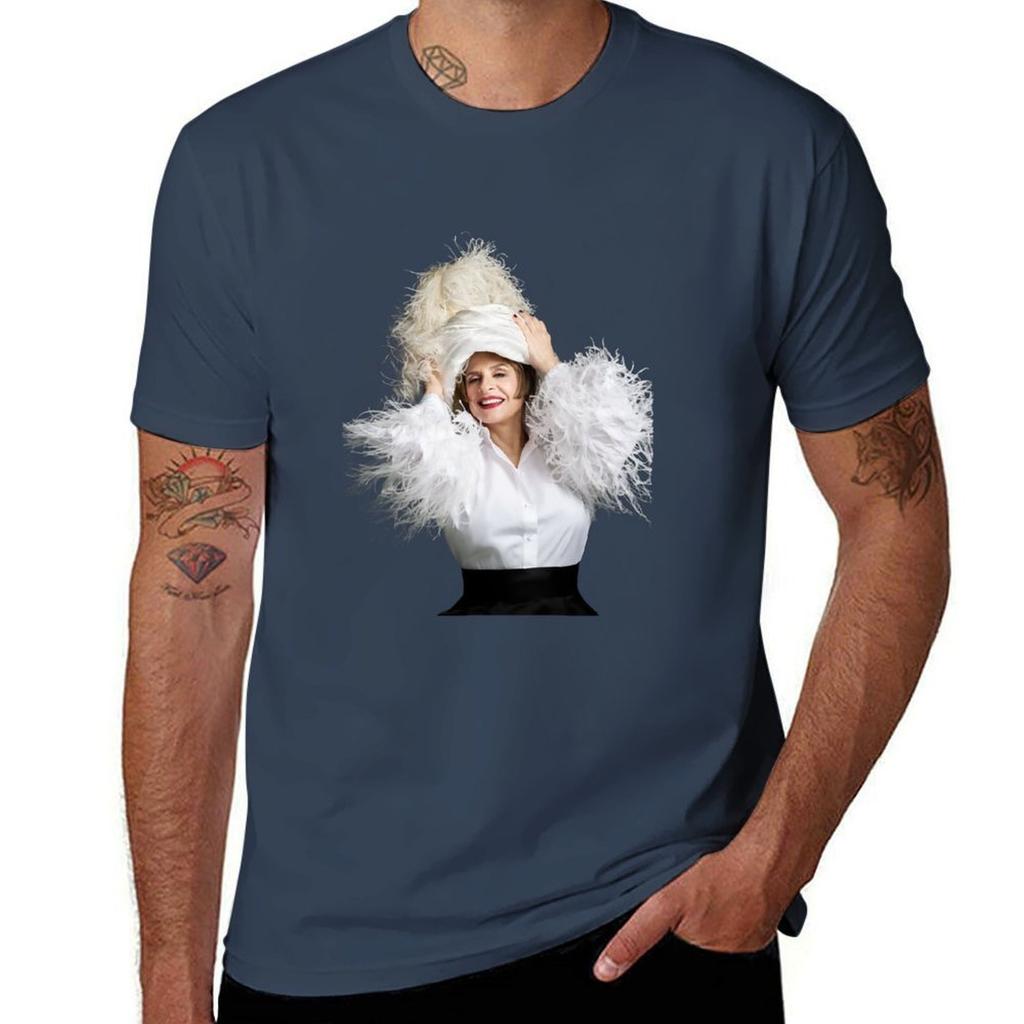 Patti LuPone With a Feather Hat T-Shirt Big and Tall Loose Fit T-Shirt
