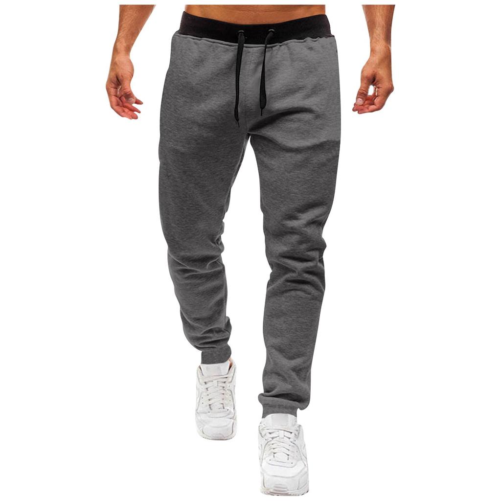 Men's Drawstring Sweatpants Slim Fit Ribbed Casual Sports Pants