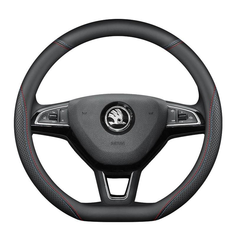 Чехол на руль Skoda Octavia Superb RapidKodiaq GT Karoq Стиль карбонового волокна Универсальная посадка Диаметр 38 см