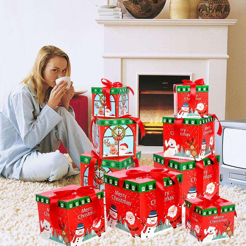 Восхитительная коллекция из 3 премиальных больших подарочных коробок на Рождественский сочельник с элегантной крышкой и лентой