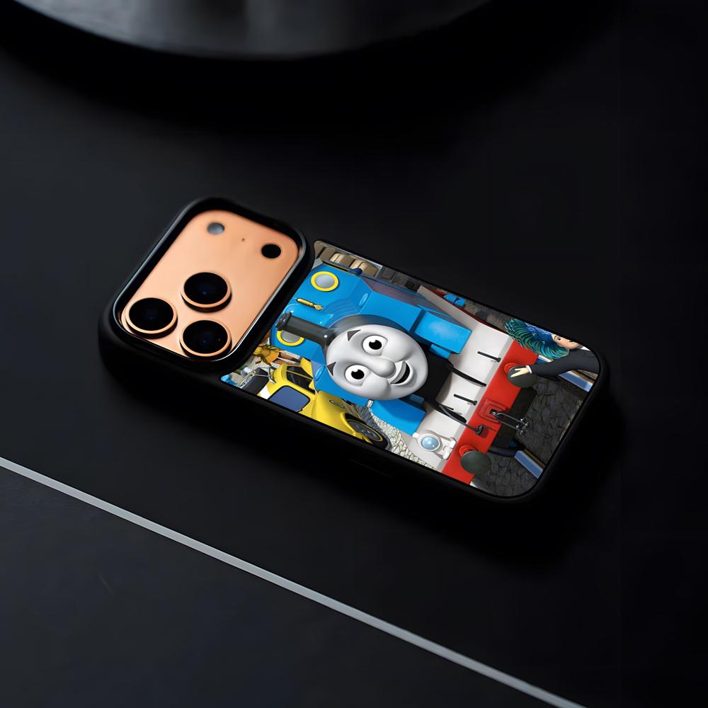 Cartoon Thomas The Tank Engine Phone Case For IPhone 17 16 15 14 13 12 Pro Max Plus Black Frame Hard Shell