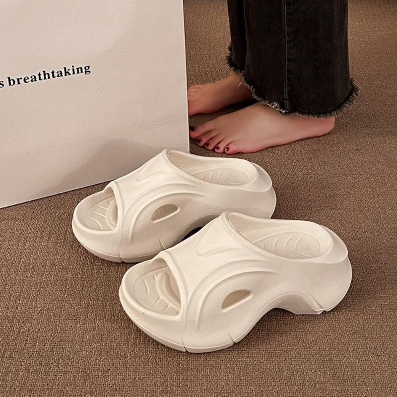 Тапочки на толстой танкетке для женщин, лето 2024, ортопедические сандалии на толстой платформе, женские модные шлепанцы из ЭВА для отдыха на природе
