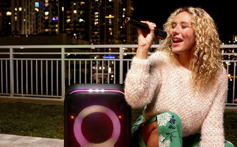 JBL PartyBox беспроводной микрофонный комплект 2/2,4 ГГц беспроводной цифровой/однонаправленный динамический микрофон/эффективное расстояние до 30 м/черный JBLPBWIRELESSMIC