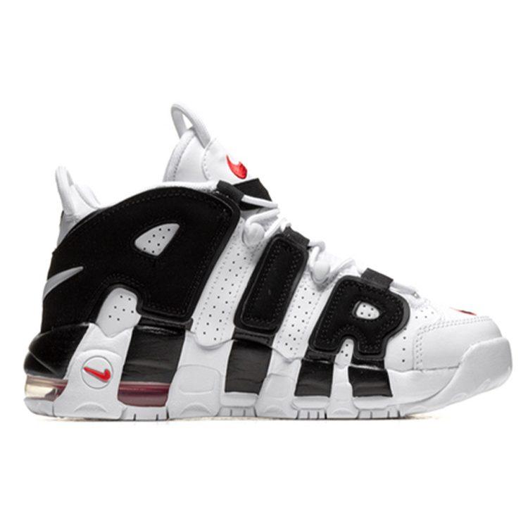 Nike Кроссовки для баскетбола Air More Uptempo Кожаные Устойчивые к истиранию Средние Бело-черные Унисекс 415082-105