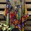 No Accessories Summer Directional Plus Size Plus Butterfly Graphic Print Swallowtail Crew Neck T-Shirt