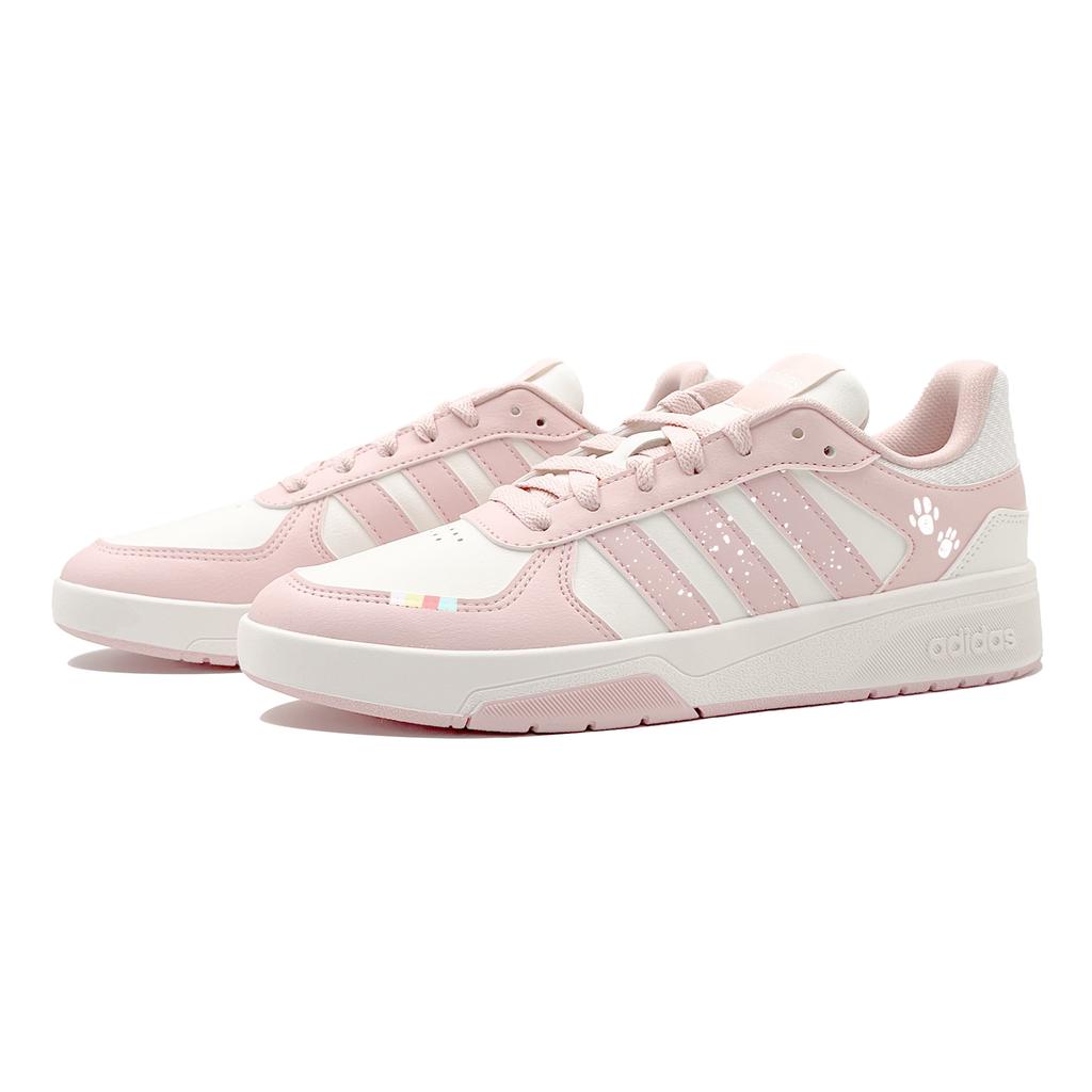 Adidas COURTBEAT Fuzzy Cat Synthetic Leather Cushioning Skateboard Shoes Women's Pink KI6785(Team1447-)