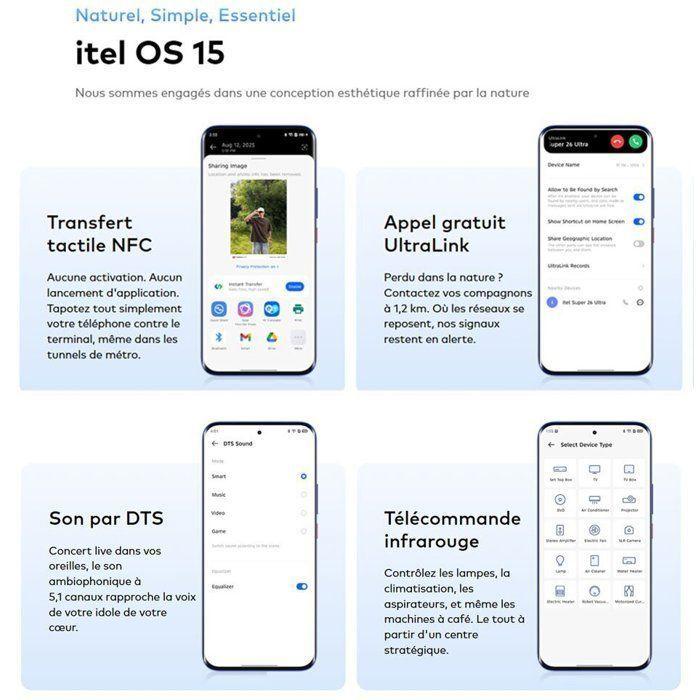 Портативный телефон Itel S26 Ultra 8 ГБ + 256 ГБ 6,78" 6000 мАч Смартфон Дешевый Android 15 50 МП Смартфон Две SIM-карты 4G/NFC/IP65 Золотой