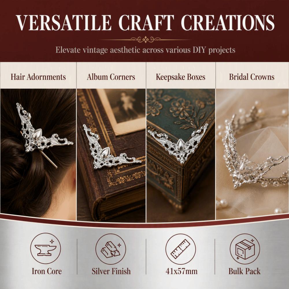 100 Pcs Vintage Openwork Design Corner Protectors Handmade Ornament Making