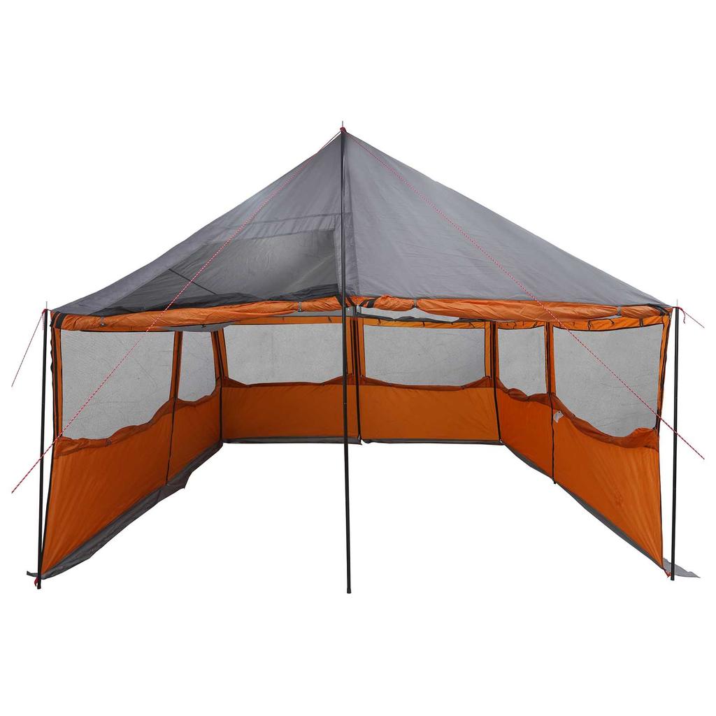 Family Tent with Roof Gray and Orange 450 x 400 x 265 cm
