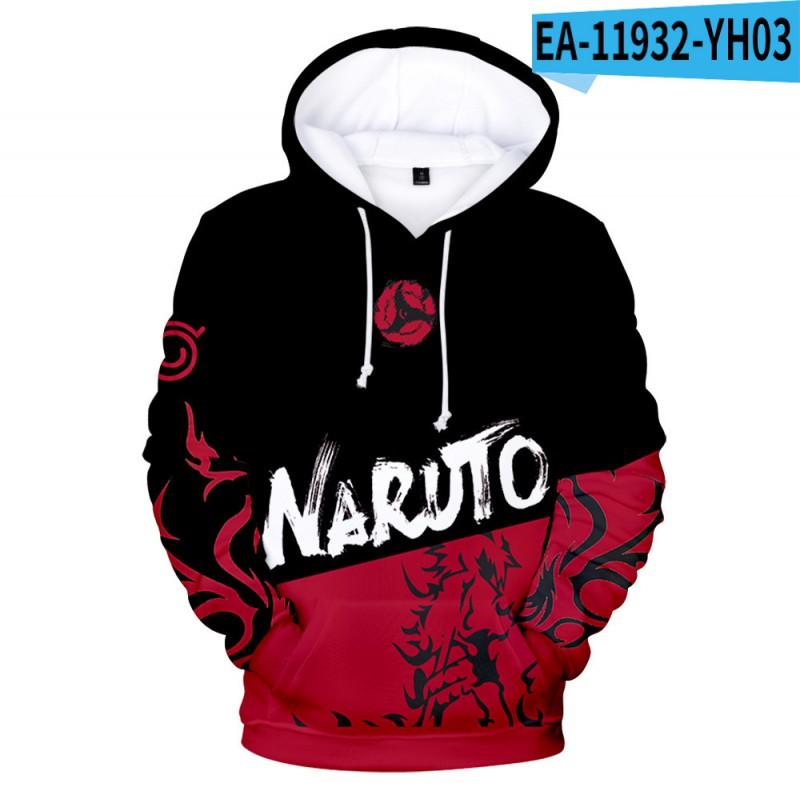 Anime Naruto Hoodie Unisex Streetwear 3D Digital Print Oversized Sweatshirt Teens Adults Fall