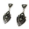 [P3673] - Silver Black 'Altaï' Designer Earrings