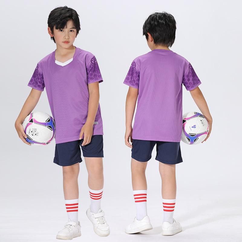 Children's football jersey sets, boys' and girls' quick-dry short-sleeve training elementary school soccer match team uniforms