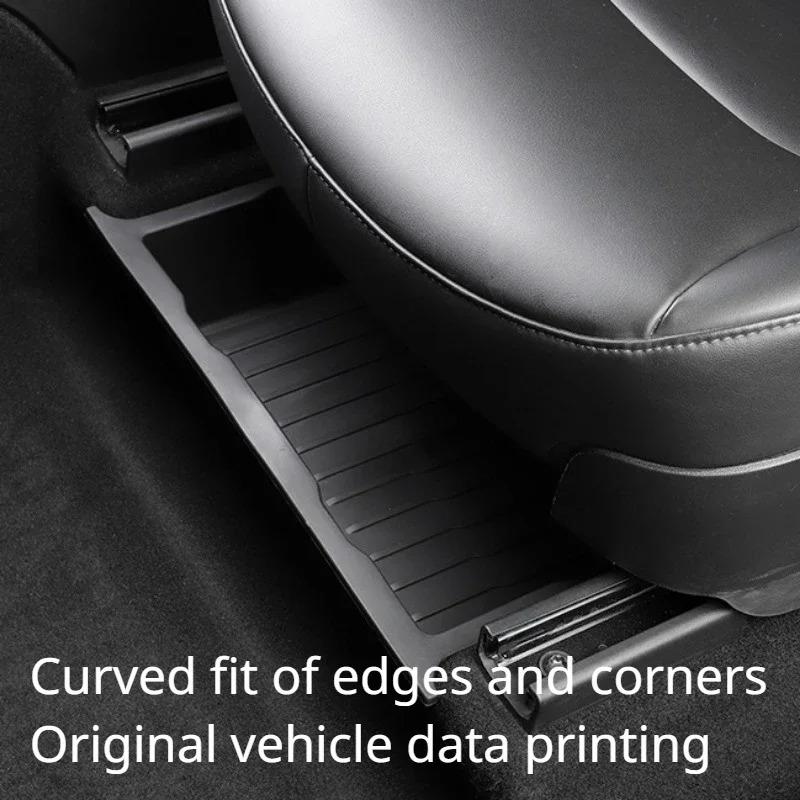 Underseat Storage Box for Tesla Model X 2018-2023 Car Drawer TPE Hidden Drawer Type Storage Organizer Car Interior Accessories