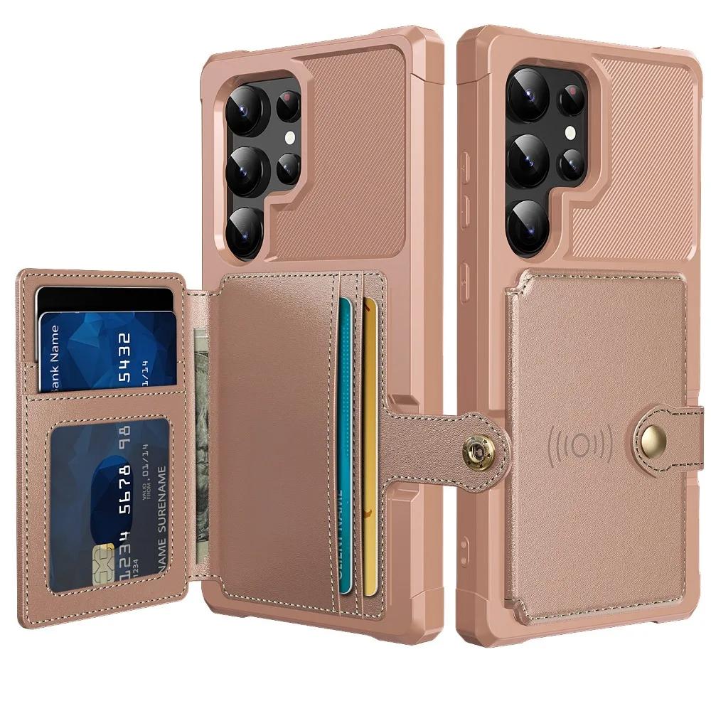 Кошелек-чехол для карт для Samsung Galaxy S24 S23 FE S25 Plus S22 S21 S26 Ultra A17 A37 A56 A36 A55 A35 A15 A54 A34 A52S A05S A05 A16