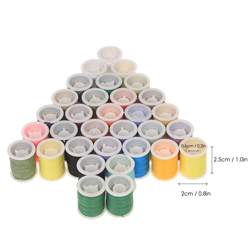 60pcs/set Mixed Colors Sewing Thread Set Metal Bobbins + Thread Spools for Brother Janome Kenmore Singer Household Electric Sewing Machines