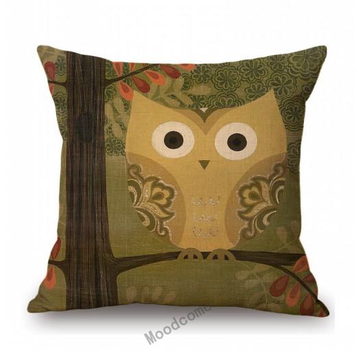 Flamingo Bird Parrots Hand Drawing Illustration Art Cotton Linen Sofa Throw Pillow Case Home Decoration Car Seat Cushion Cover