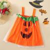 Halloween Pumpkin Baby Kids Girls Braces Tulle Dress Clothes for 0-4 Years