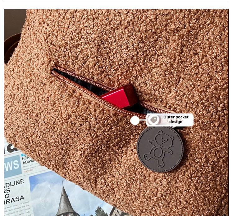 Женский рюкзак с плюшевыми ушками медведя — милая, модная сумка на осень/зиму для девочек и мам