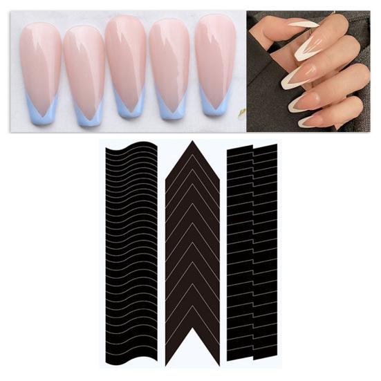 5 шт. наклейки для ногтей самоклеящиеся съемные водонепроницаемые различные формы легко наносятся для украшения ногтей гладкий французский