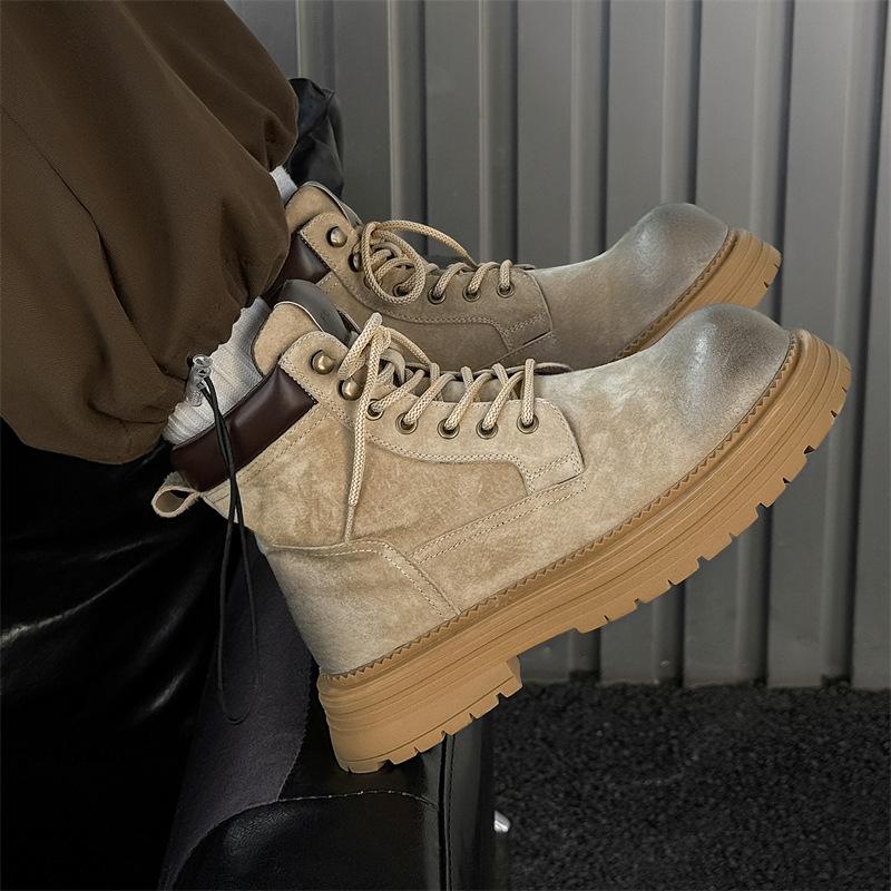 Высокие ботинки Мартин мужские 2025 осень и зима новые ботинки цвета ревеня британские ретро короткие ботинки рабочие ботинки 2501-J