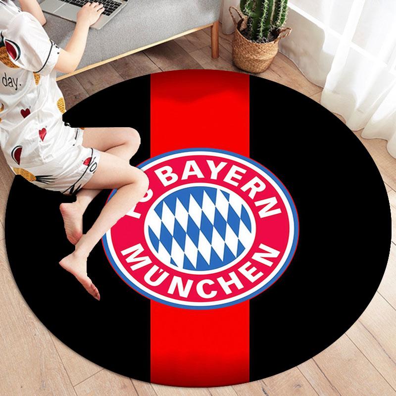 Круглый ковер FC Bayern Munchen, Ковер для гостиной, спальни, дивана, игровой комнаты, Нескользящий коврик для пола