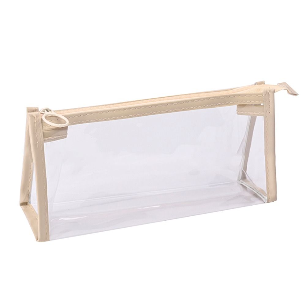 With Zipper Pencil Bag PVC Storage Bag Office School Supplies Triangular Pencil Case Student