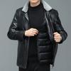 Winter Detachable Liner Mid-Length Sheepskin Middle-Aged Men's Genuine Leather Clothes Casual Thickening Down Jacket Coat