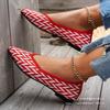 Flying Woven Women's Single Shoes 2025 New Pointed Knitted Shoes Flat Bottom Shallow Mouth Doudou Shoes European and American Large Size Women