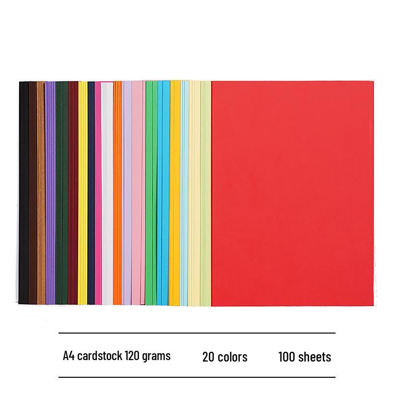 Children's Origami Colored A4 Paper, 80g, 100 Sheets - Red & Yellow