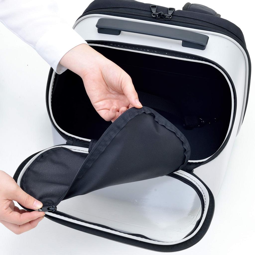 GEX OSOTO Traveler Backpack For Pets Jr. Carrier, Lightweight, Polycarbonate, 4-Way Type, White,