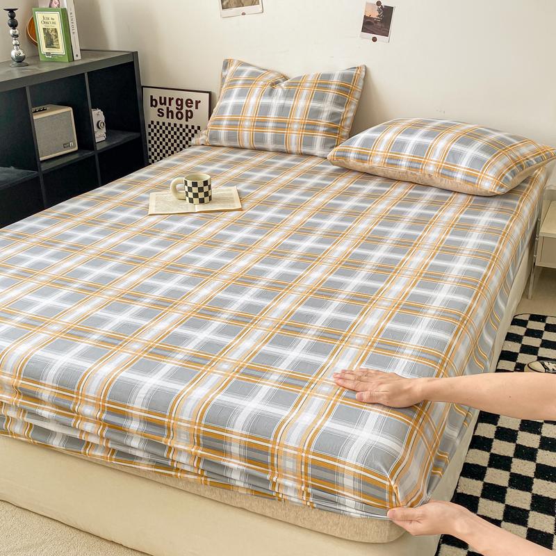 Простыня на резинке в стиле «клетчатая», приятная для кожи, эластичная простыня для девочек, мальчиков, комната, постельное белье для дома(Нет наволочки)