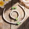 Bohemian vacation style egg flower necklace earrings set ins niche flower soft pottery color collarbone chain tide