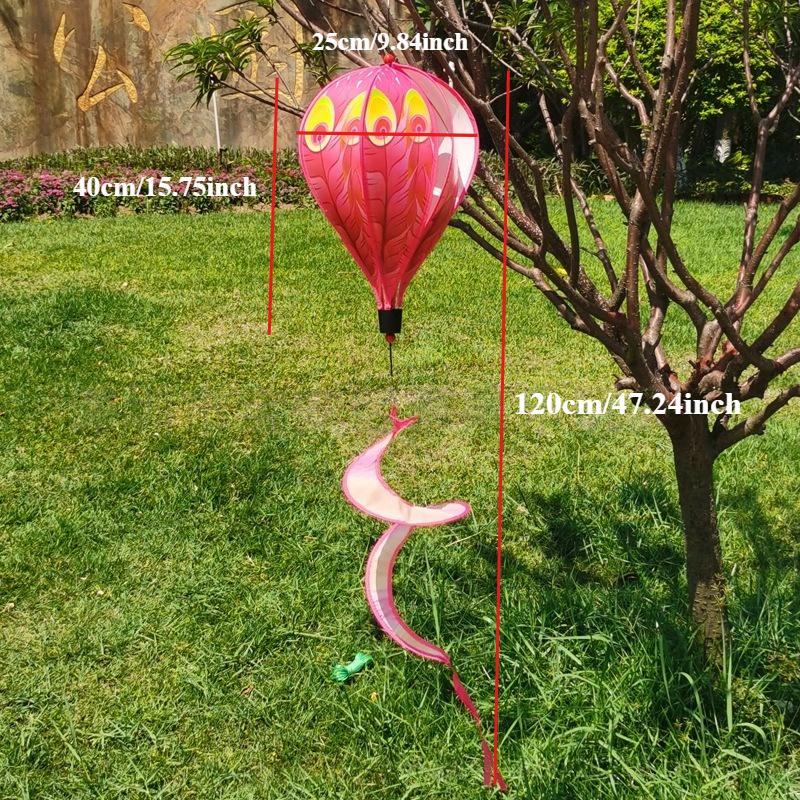 1PC Rainbow Hot Air Balloon Wind Spinner-suitable for Garden, Home, Office, Christmas and Party Decoration /garden Accessories