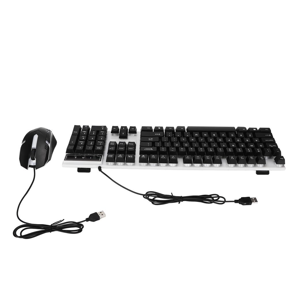 Комплект клавиатуры и мыши на 104 клавиши, подсветка, USB, разноцветный, эргономичный, стабильный, с подсветкой