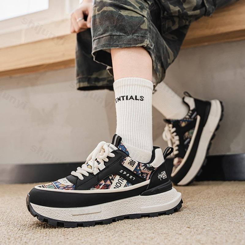 Мода Мужская Мода Тренд Повседневная Спортивная Обувь 2025 Весна Новая Дышащая Удобная Универсальная Обувь на Толстой Подошве Низкий Верх Массивные кроссовки