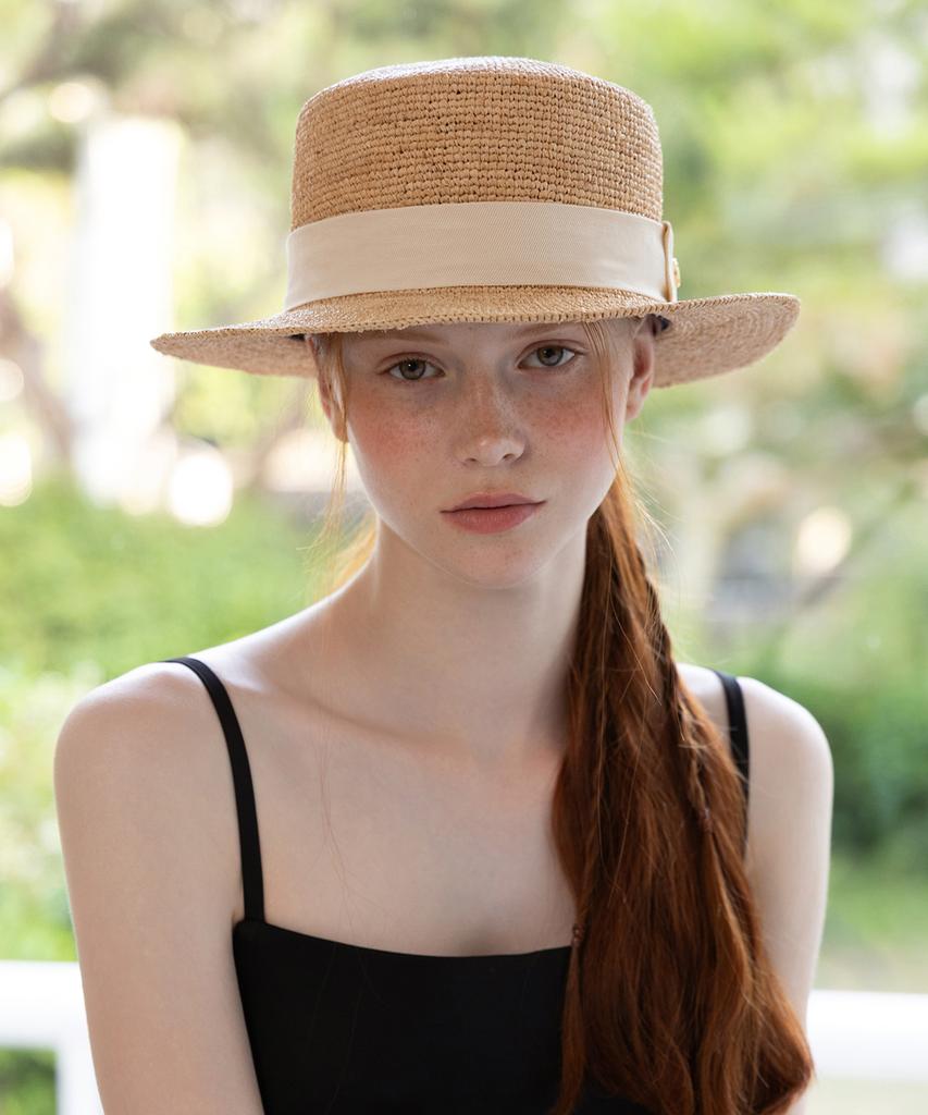 Татьяна Арденны Ленточная Повязка Натуральная Рафия Шляпа-Бойлер Ht8198 Слоновая Кость